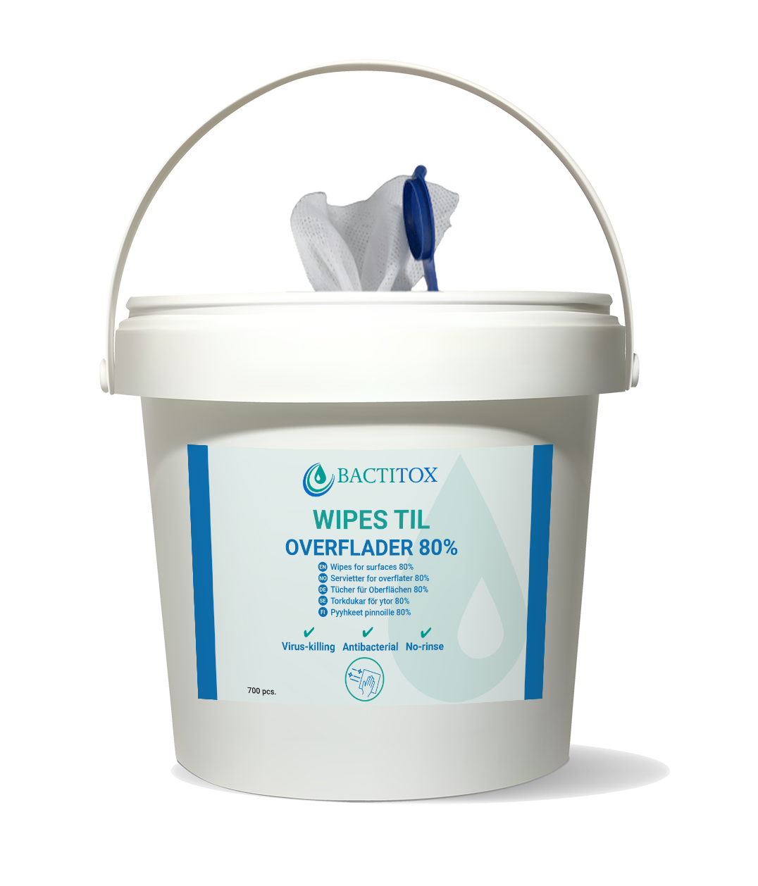 Wipes til overflade 700 stk / - Overfladedesinfektion - Bactitox A/S